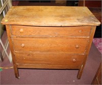Vintage REAL Wood 3 Drawer Dresser