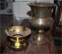 Small rass Spittoon And Brass Vase