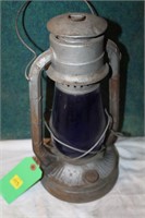 Rare Vintage Dietz Blizzard Lantern w/ Blue Globe