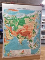 Vintage Denoyer-Geppoert pull-down  World Map