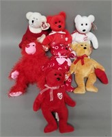 Lot of 6 Valentine's Day Beanie Babies
