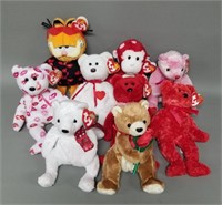 Lot of 9 Valentine's Day Beanie Babies