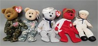 Lot of 5 Military Beanie Babies