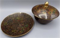 Vintage Chinese Cloisonne Dish & Jar