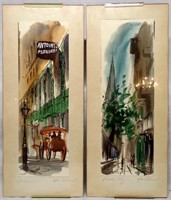 Tom Lane Signed New Orleans Watercolor Paintings