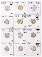 Coin 4 Years Of P, D & S - Sets Mercury Dimes