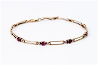 Jewelry 10kt Yellow Gold Ruby Bracelet