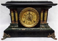 1905 Seth Thomas Adamantine Black Mantle Clock