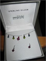 Sterling Silver Swarovski Necklace & Earrings