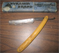 Antique German Yankee Straight Razor & Pyramid Box