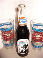 2 Retro Pepsi Glasses & Richard Petty Pepsi Bottle