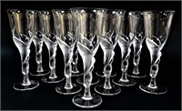 12 Faberge Crystal Kissing Doves Champagne Flutes