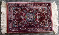 Small Wool Rug Hand Knotted 24 x 16"