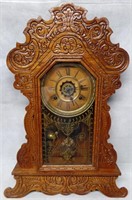Antique Waterbury Oak Gingerbread Clock