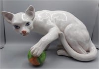 Large Cat Pottery Sculpture Italy