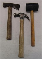 Vintage Hatchet, Hammer & Rubber Hammer