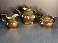 English - Grays Pottery teapot and cream & sugar