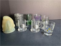 McKee Bottoms up glass & other shot glasses CUTE