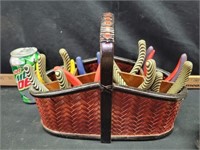 Woven basket w/misc tools