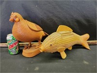 Woven fish and bird