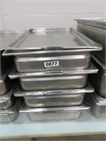 4 stainless steel chafing dish inserts w/lids