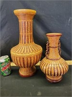 2) woven vases