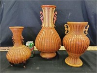 3) woven vases