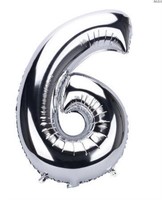 132-1046 Silver Numbers Foil Mylar Balloon