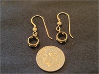 14KY gold dangle earrings/1.1gr