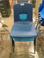 3 plastic/metal school desk chairs 16" seat height