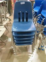 5 plastic/metal school desk chairs 12" seat height