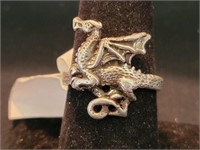 Sterling dragon ring size 9/7.2gr