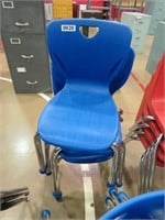 5 plastic/metal school desk chairs 14" seat height