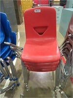 4 plastic/metal school desk chairs 14" seat height