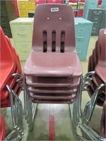 5 plastic/metal school desk chairs 16" seat height