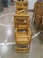 5 oak school desk chairs 12" seat height