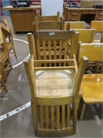6 wooden school desk chairs 18" seat height