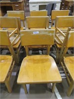 4 maple school desk chairs 14" seat height