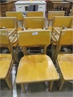 4 maple school desk chairs 14" seat height