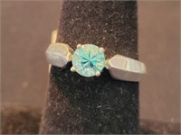 Sterling & zircon ring size 7/4.2 total grams