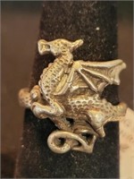 Sterling dragon ring size 7.5/8.4gr