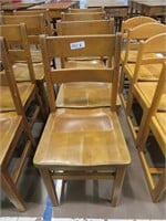 4 maple school desk chairs 18" seat height