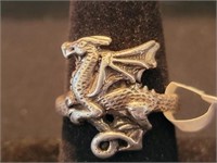 Sterling dragon ring size 9/8.9 gr