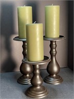 3 Candle sticks and candles