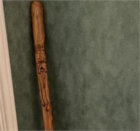 Carved Walking Stick - Old man carved