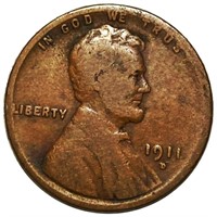 1911-D Lincoln Wheat Penny LIGHTLY CIRCULATED