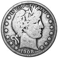 1908-D Barber Half Dollar NICELY CIRCULATED