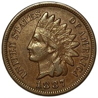 1887 Indian Head Penny NEARLY UNCIRCULATED