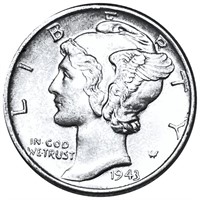 1943-D Mercury Silver Dime UNCIRCULATED