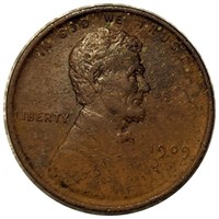 1909 V.D.B. Lincoln Wheat Penny NICELY CIRCULATED